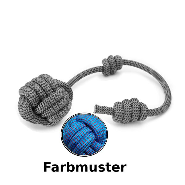 Wurfball - L - blau mit roten Punkten